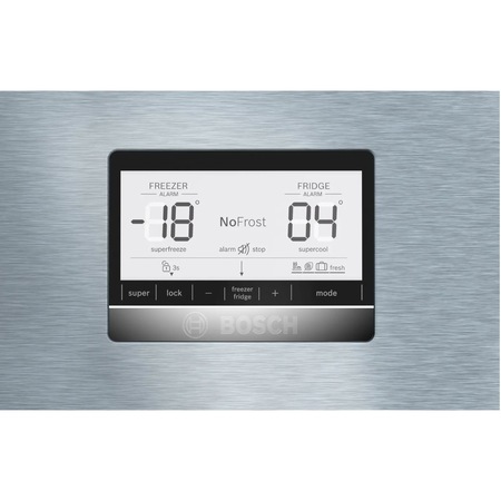 Combina frigorifica Bosch KGN86AIDR, 631 l, NoFrost, PerfectFit, Iluminare LED, Clasa D, H 186 cm, Inox AntiAmprenta