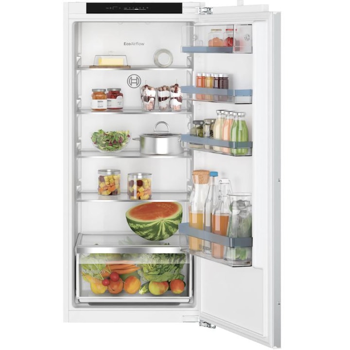 Хладилник за вграждане Bosch KIR41VFE0, 204 л, Клас E, EcoAirflow, LED осветление, FreshSense, С една врата, H 122 см