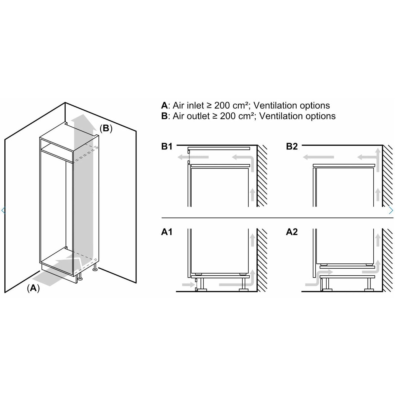 Frigider cu o usa incorporabil Bosch KIR41VFE0, 204 l, EcoAirflow, Iluminare LED, FreshSense, Clasa E, H 122 cm