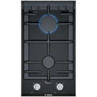 Plita incorporabila Bosch Seria 8 PRB3A6B70, Gaz, 2 zone de gatit, FlameSelect , 30 cm, Vitroceramica neagra