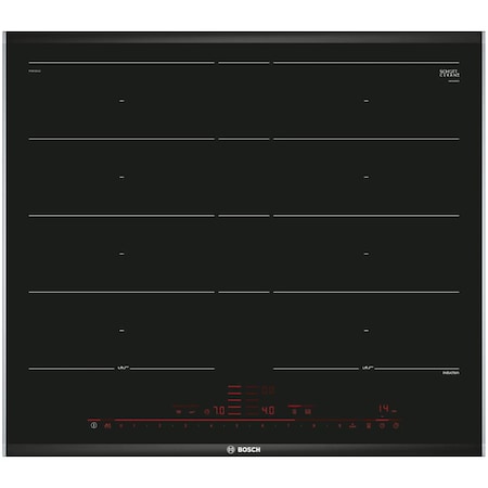 Plita incorporabila Bosch PXY675DC1E, Inductie, 4 zone de gatit, FlexInduction Plus, PerfectFry, 60 cm, Negru