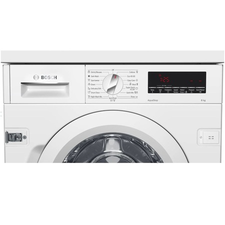 Masina de spalat rufe incorporabila Bosch WIW28542EU, 8 kg, 1400 RPM, Motor EcoSilence Drive, SpeedPerfect, ActiveWater Plus, VarioDrum, Clasa C, Alb