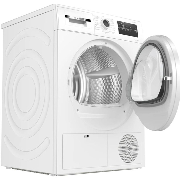 Uscator de rufe Bosch WTH85205BY, Pompa de caldura, 7 kg, 15 programe, AutoDry Technology, Clasa A++, Alb