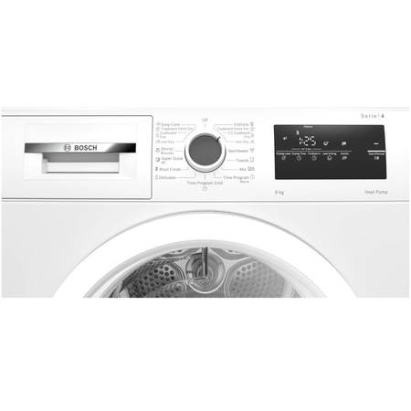 Uscator de rufe Bosch WTH85206BY, Pompa de caldura, 8 kg, 15 programe, AutoDry Technology, SensitiveDrying System, Clasa A++, Alb