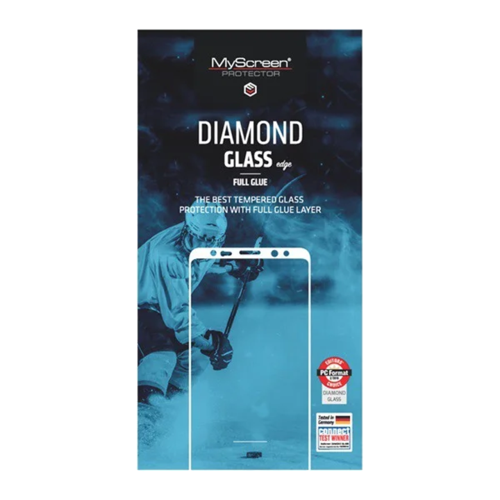 MYSCREEN DIAMOND GLASS EDGE képernyővédő üveg (2.5D, full glue, teljes felületén tapad, karcálló, 0.33 mm, 9H) FEKETE [Huawei P40 Lite 4G / Nova 6 SE]