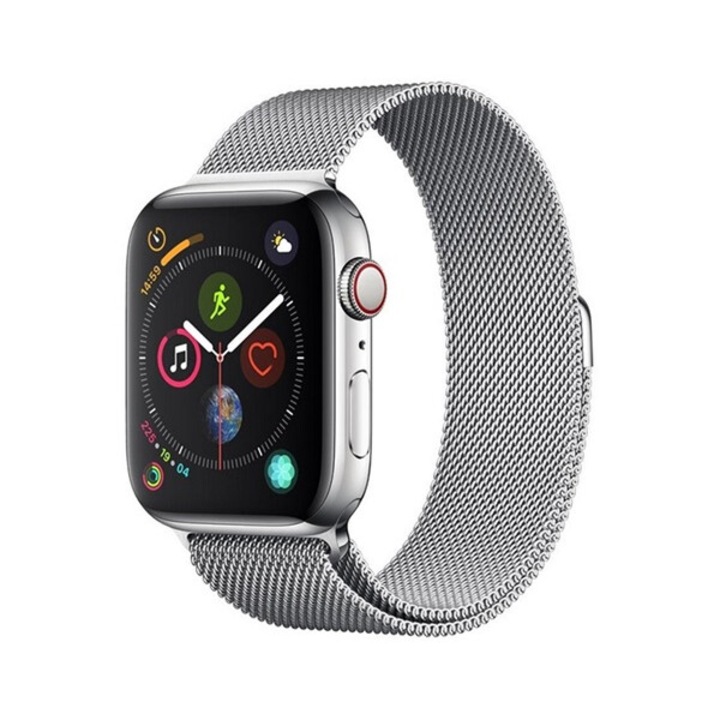Devia elegant pótszíj, egyedi méret, kicsi, fém, milánói szíj, mágneses, ezüst, kompatibilis: Apple Watch Series 10 42mm / Watch Series SE 2 40mm / Watch Series 9 41mm