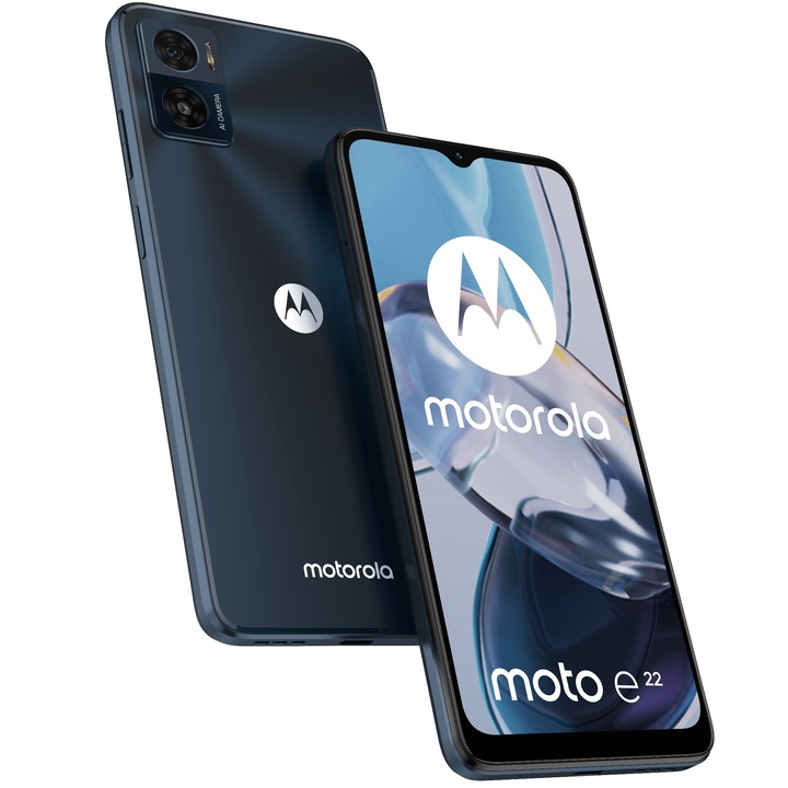 Motorola Moto E22 mobiltelefon, Dual SIM, 64GB, 4GB RAM, 4G, Astro Black