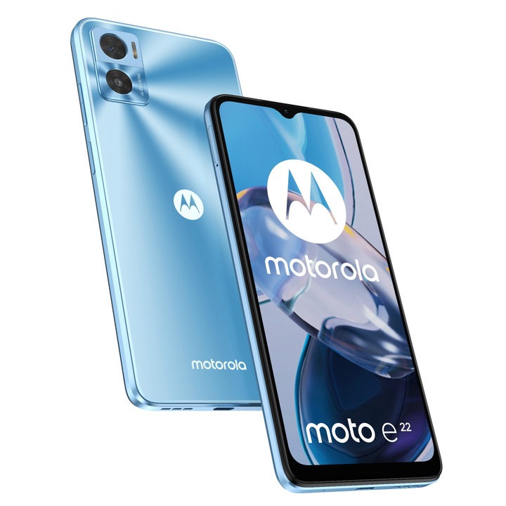 Смартфон Motorola Moto E22, 64GB, 4GB RAM, 4G, Crystal Blue