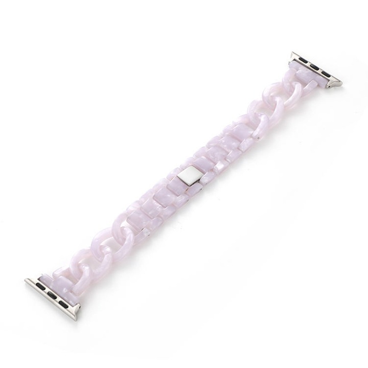 WatchBand™ Echoes Resin Strap, съвместим с Apple Watch 1/2/3/4/5/6/7/8/SE/Nike+/Ultra - 42/44/45/49 мм, розов