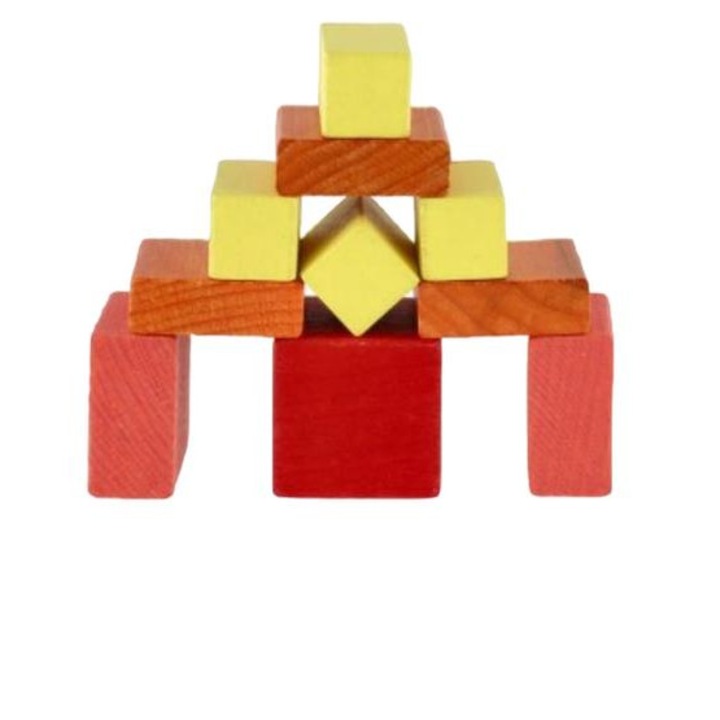 Комплект от 10 строителни блока „Мечета“, дърво, 22x17x6 см, 3+ години, многоцветни