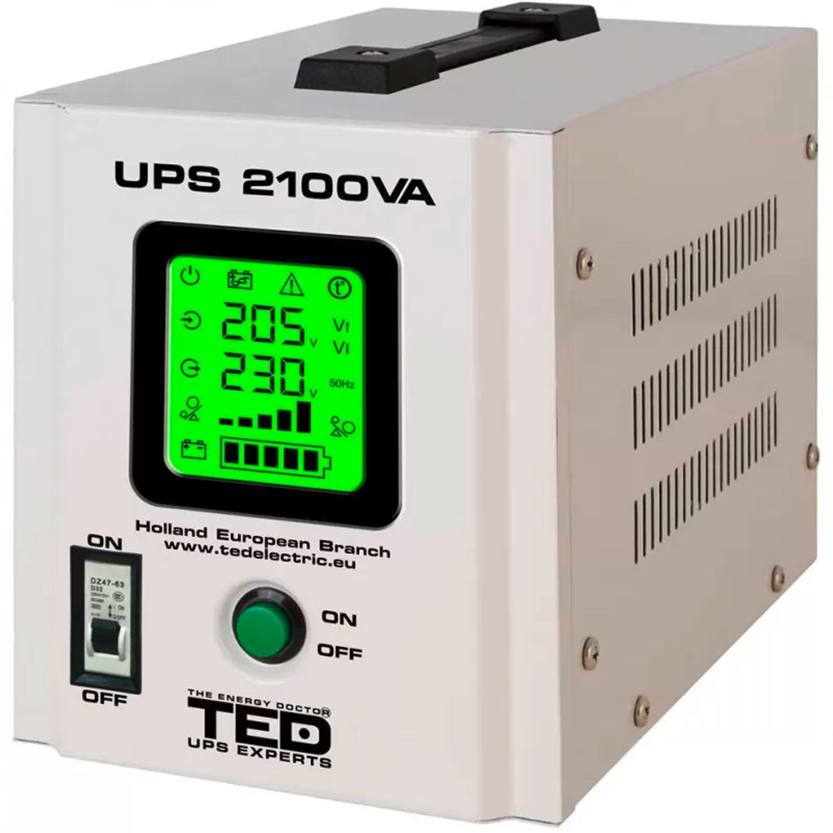 UPS centrala termica 2100VA/1400W runtime extins utiliizeaza 2 acumulatori