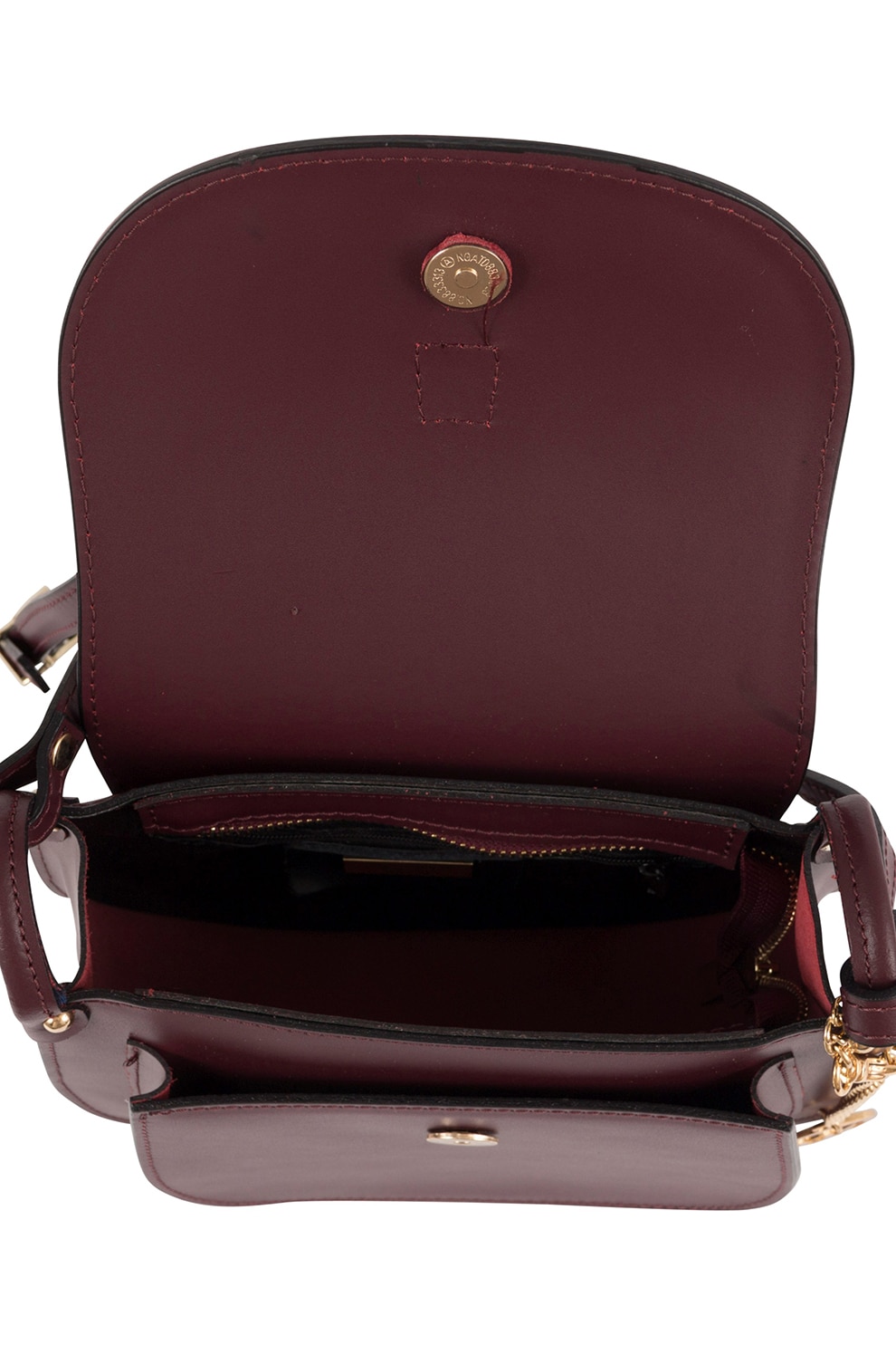 Mia Tomazzi, Geanta crossbody de piele cu canafi Farsaglia, Visiniu ...