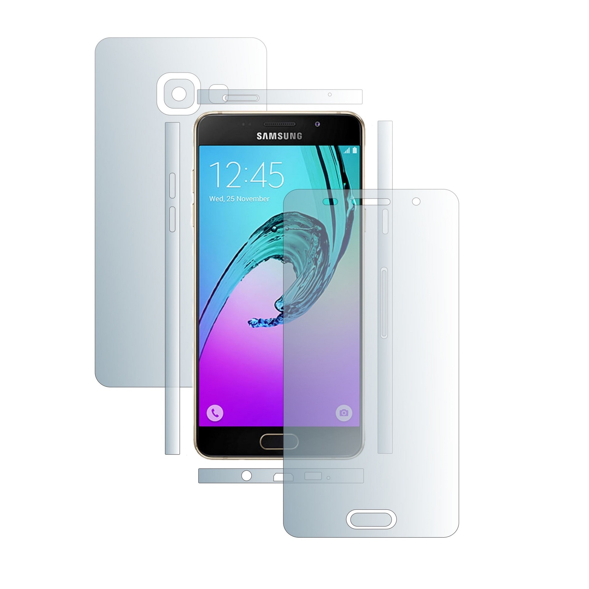 Folie Transparenta Full Body Invisible Skinz Ultra-Clear AutoRegeneranta, Skin Protectie Totala Ecran si Carcasa pentru Samsung Galaxy A5 2016 & Duos
