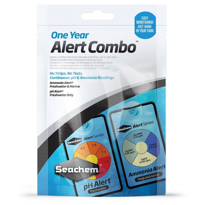 Teszt ammónia és víz pH mérésére, Seachem Alert Combo Ph-Ammonia 1 év