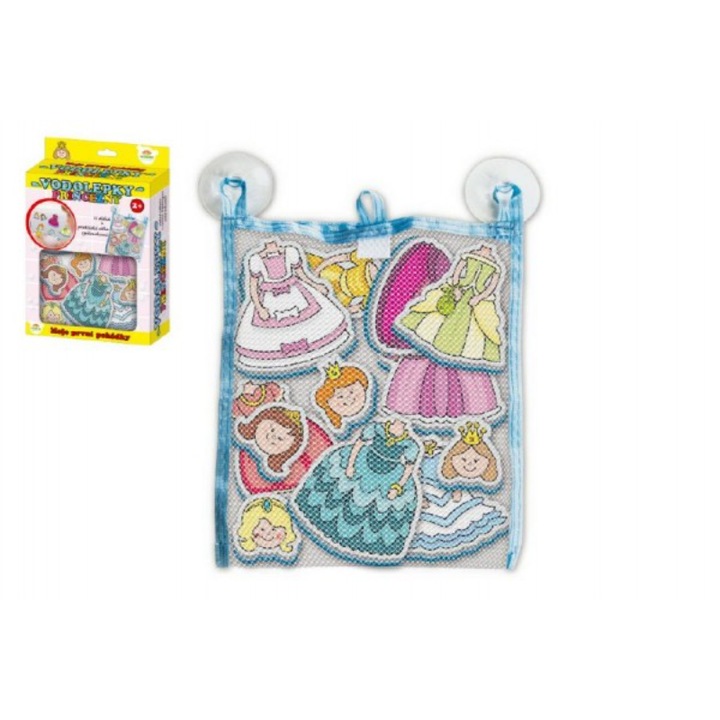 12 db-os fürdőszobai matrica készlet, TEDDIES, Hercegnők, Habszivacs, 2 éves, 19x27x5 cm, Többszínű