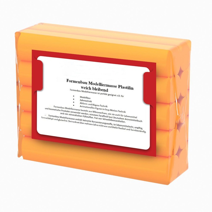 Plastilina portocalie de argila de modelare profesioanala, ramane moale