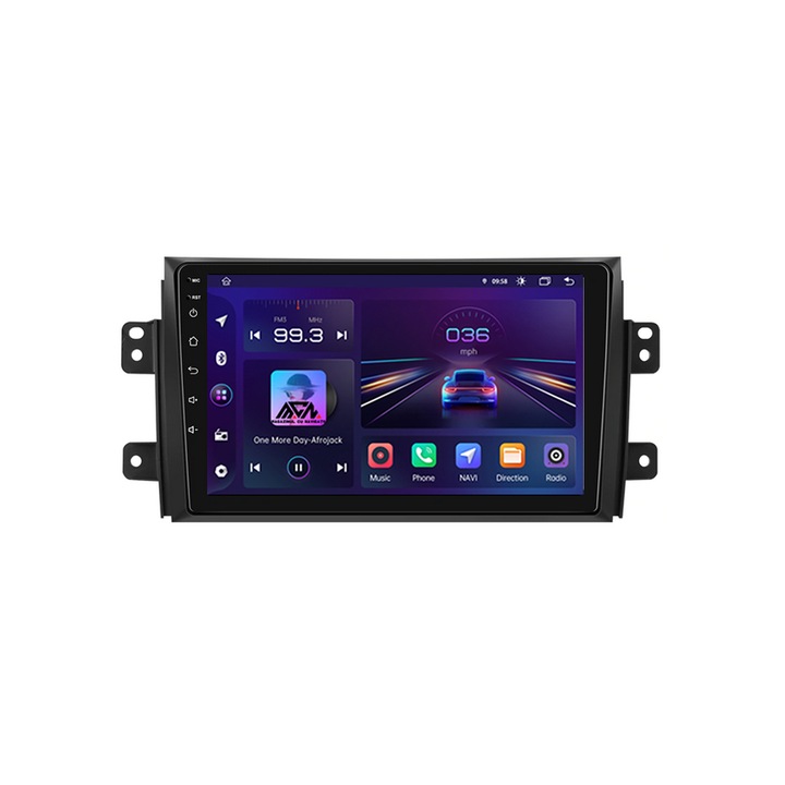 Navigatie Android 12, Ecran 9″, 2GB RAM 32GB Memorie Interna, Procesor Quad Core, compatibila Suzuki SX4, Fiat Sedici