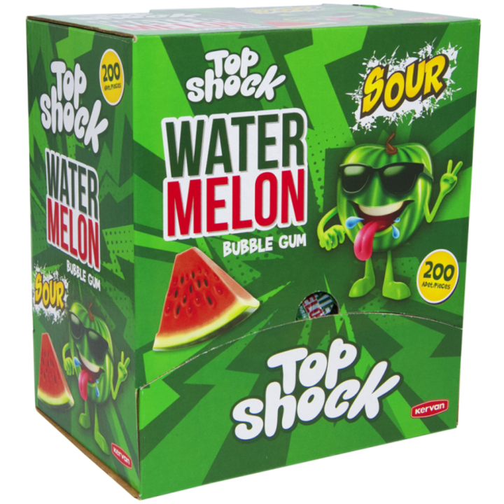 Cutie guma de mestecat Top Shock pepene rosu Kervan 5,4 g X 200 buc