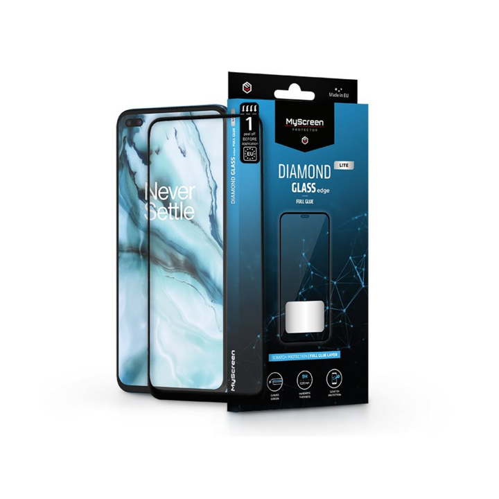 OnePlus Nord/Nord 2 5G/Nord CE 5G edzett üveg képernyővédő fólia - MyScreen Protector Diamond Glass Lite Edge2.5D Full Glue - fekete