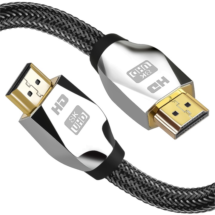Кабел Reagle, HDMI 2.1, Ultra HD, 48Gbps, 8K, 60Hz, 4K, 120Hz, съвместим с конзола PS5 Xbox Series XS, 5 м