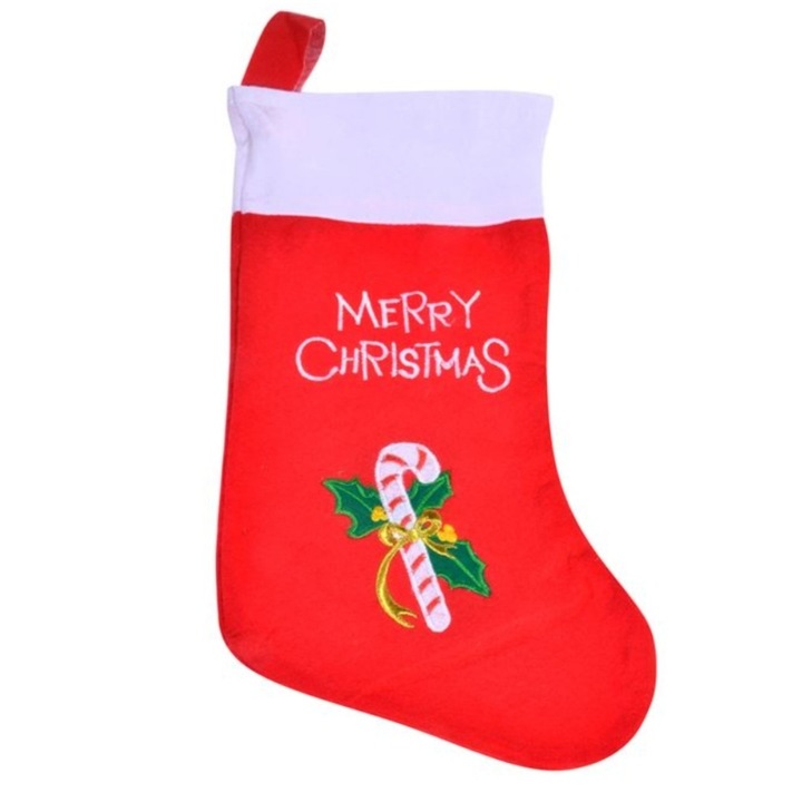 Cizma decorativa de Craciun, rosu, 45 cm