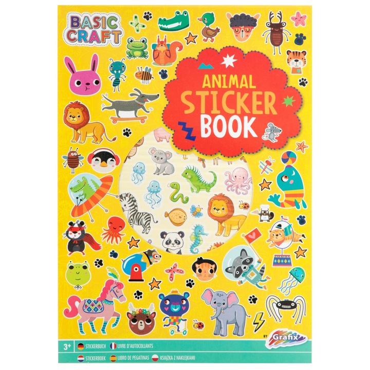 Carte cu stickere A4 Grafix - Animale