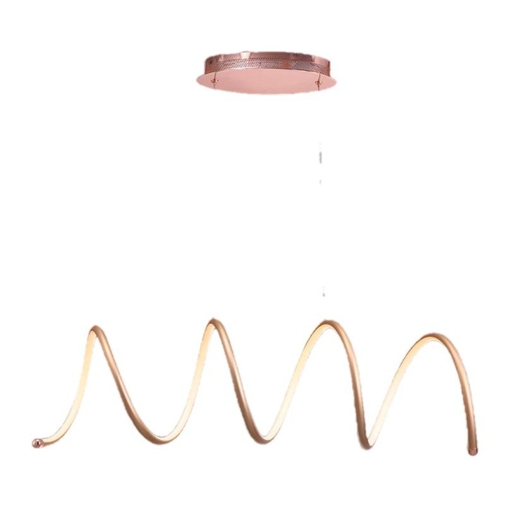 Lustra ARlight, Forma arc, Cu LED, 70 x 120 cm, Metal, Cupru, Roz