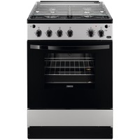 Aragaz Zanussi ZCG612K1SA, Gaz, 4 arzatoare, Grill, Autocuratare catalitica, Aprindere electrica, 59 l, 60 cm, Argintiu