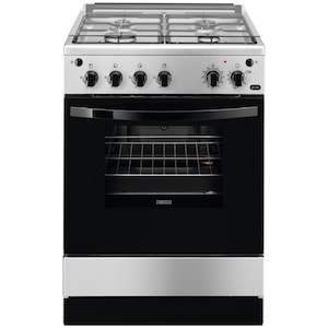 Aragaz Zanussi ZCG612K1XA, Gaz, 4 arzatoare, Grill, Autocuratare catalitica, Aprindere electrica, 59 l, 60 cm, Inox