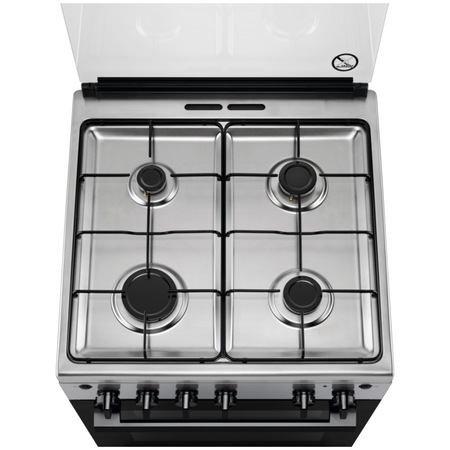 Aragaz Electrolux LKG604002X, Gaz, 4 arzatoare, Grill, Autocuratare catalitica, Aprindere electrica, 59 l, 60 cm, Inox antiamprenta