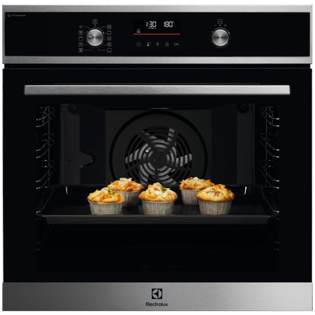 Cuptor incorporabil Electrolux EOD6P76X, Electric, 72 l, Display electronic, Autocuratare pirolitica, SteamBake, Grill, 9 functii, 45 programe, Clasa A+, Inox