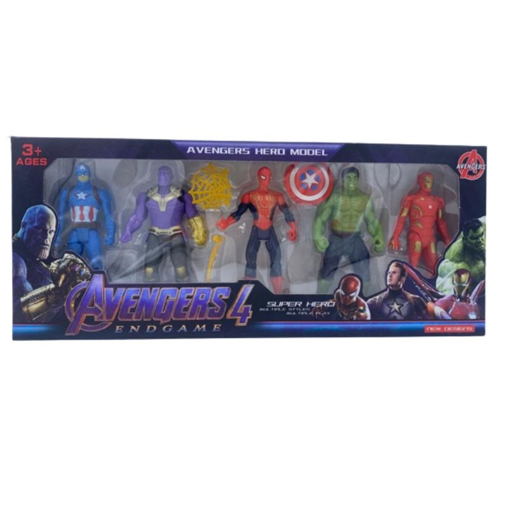 Комплект от 5 фигурки на супер герои Avengers, 14 см, + 3 години
