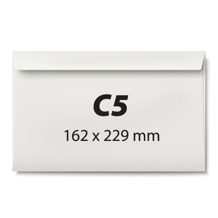 Set Plic C5, 162 x 229 mm, alb, autoadeziv, 80 g/mp, 25 bucati