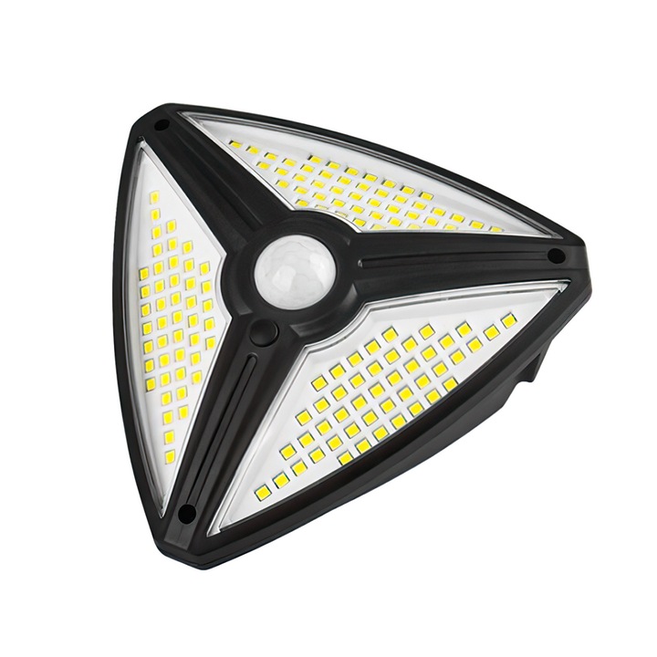 Napelemes lámpa, mozgásérzékelővel, LED lámpa, elem, Naimeed D4317, 138 SMD LED, 15x6x14 cm