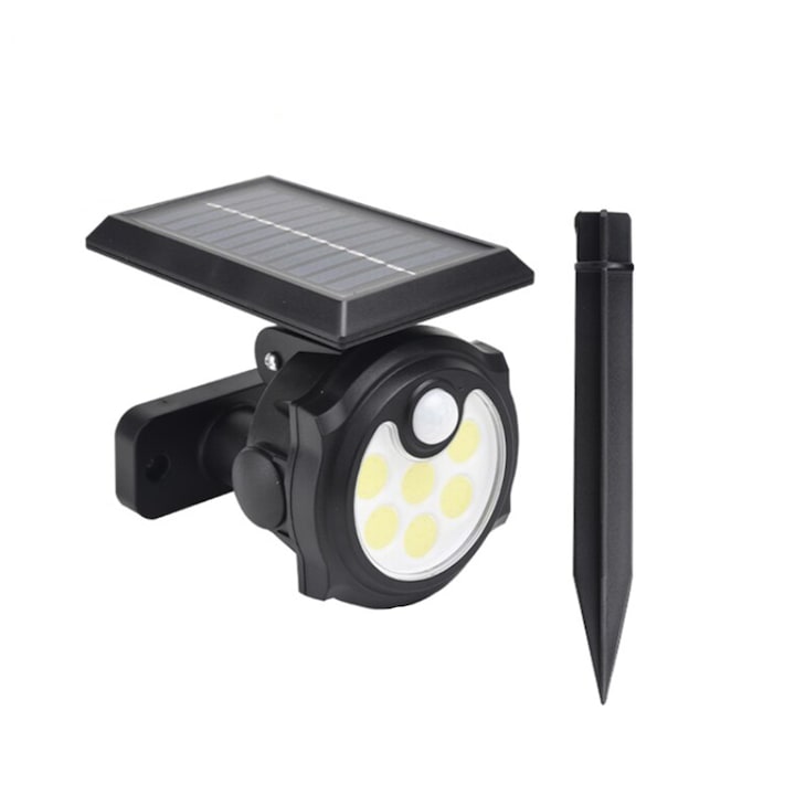 Napelemes lámpa, mozgásérzékelővel, LED lámpa, elem, Naimeed D4323, 88 COB LED