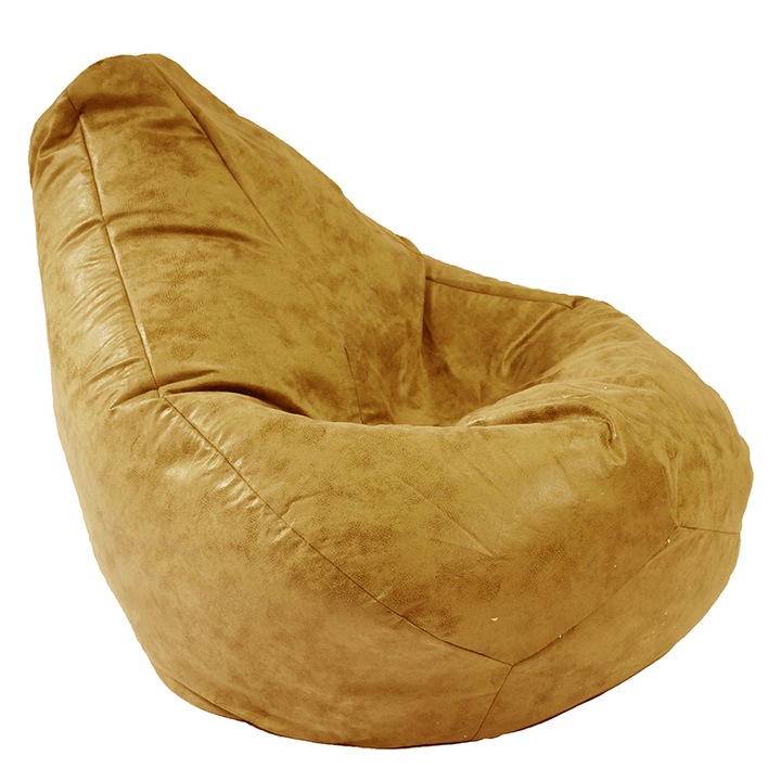 Пуф Pufrelax круша Nirvana Hobbit, 220л. Amber, Перящ се калъф, Пълнеж от полистиролни перли, Кафяв