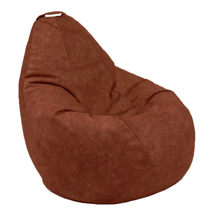 Пуф Pufrelax круша Nirvana Hobbit, 220л. Terra, Перящ се калъф, Пълнеж от полистиролни перли, Кафяв