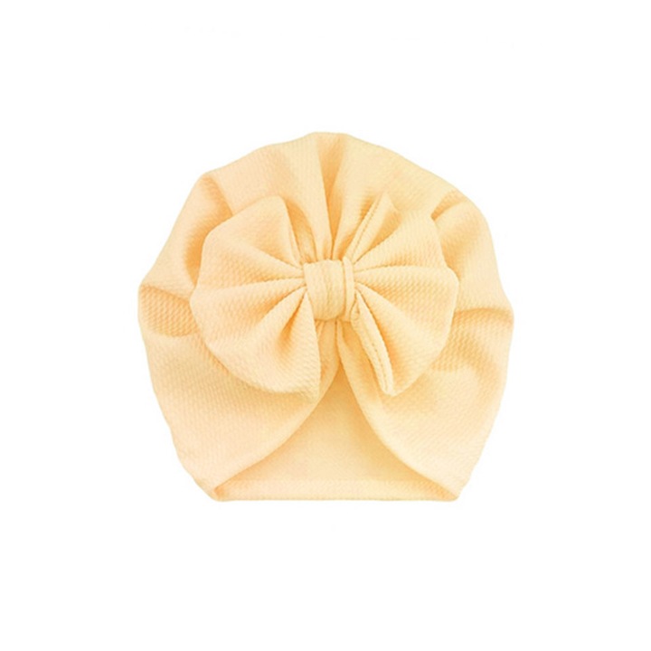 Шапка Vika Baby®, Тюрбан, Бебешка, Панделка, Бежов