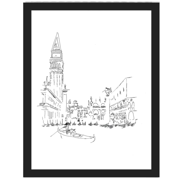 Tablou, schita, Piata San Marco, 32x23 cm