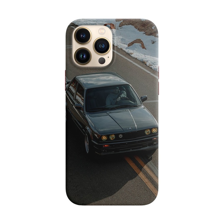 Кейс съвместим с Apple iPhone 15 Pro модел BMW 3 Series E30, силикон, TPU, обратното