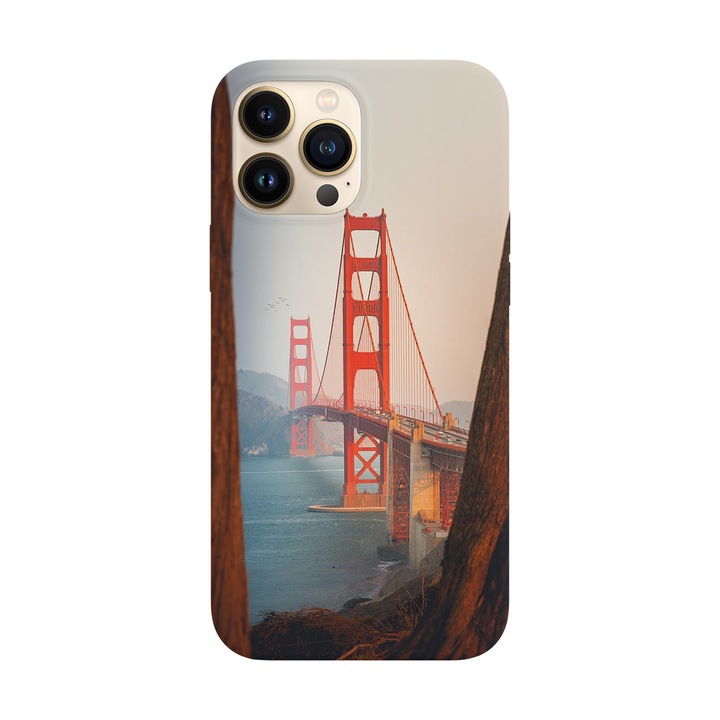 Husa compatibila cu Apple iPhone 15 Plus model Golden Gate Bridge, Silicon, TPU, Viceversa