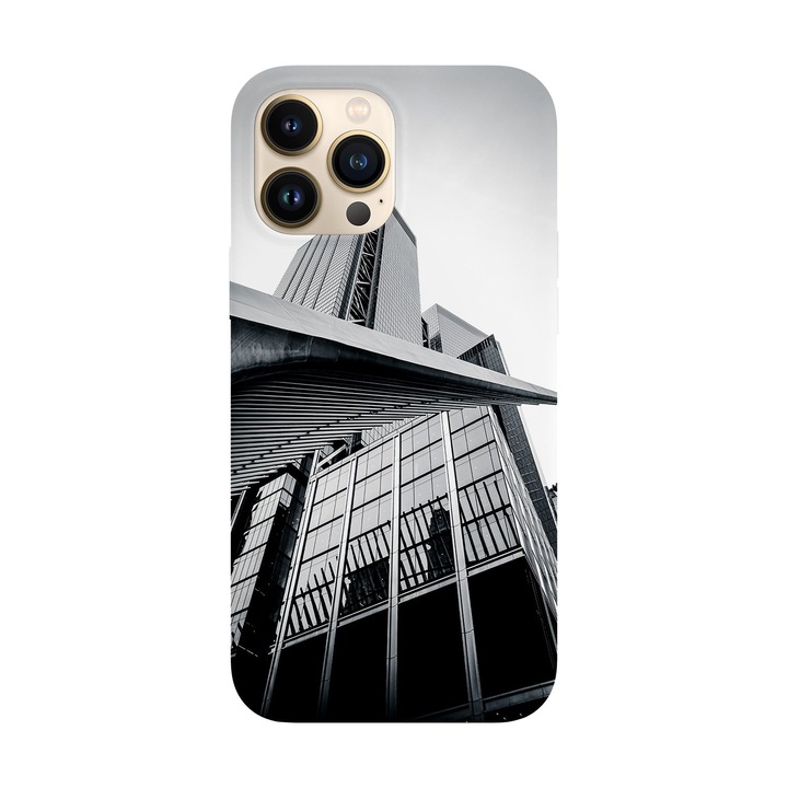 Калъф, съвместим с модел Apple iPhone 15 Pro Grey city, Silicon, TPU, Viceversa