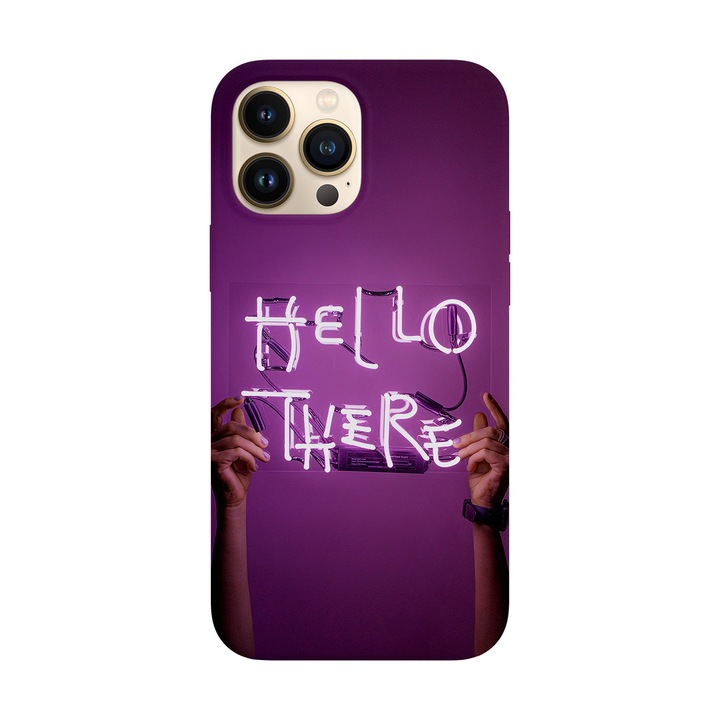 Husa compatibila cu Apple iPhone 14 Pro Max model Hello There Purple Vibes, Silicon, TPU, Viceversa