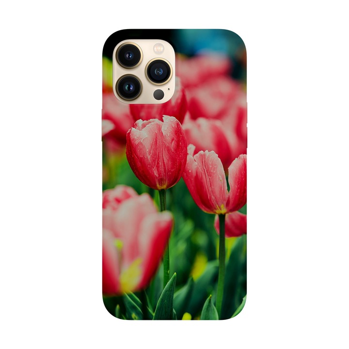 Husa compatibila cu Apple iPhone 15 Pro model Red Tulips, Silicon, TPU, Viceversa
