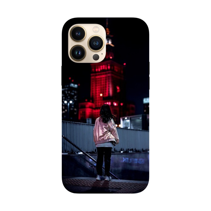 Husa compatibila cu Apple iPhone 15 Pro model Red city lights, Silicon, TPU, Viceversa