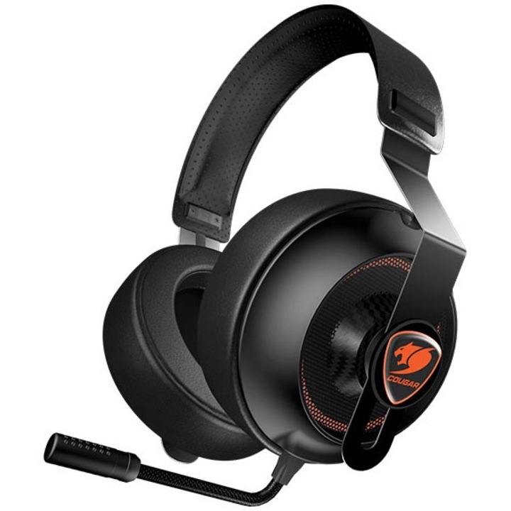 Слушалки COUGAR Phontum Essential - Black, Stereo Gaming Headset, 40mm Driver, Extra Large Foam Ear Pad, Steel Headband