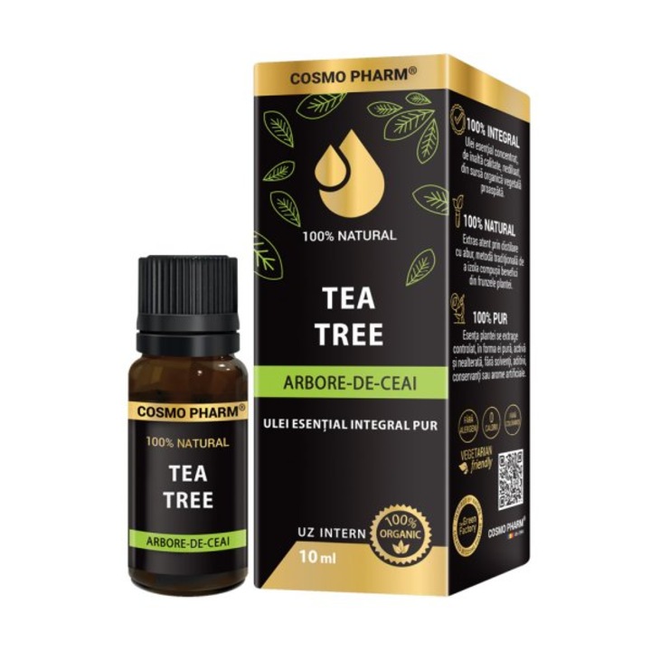 100%-ban természetes integrált teafa illóolaj, zöld tea, 10 ml