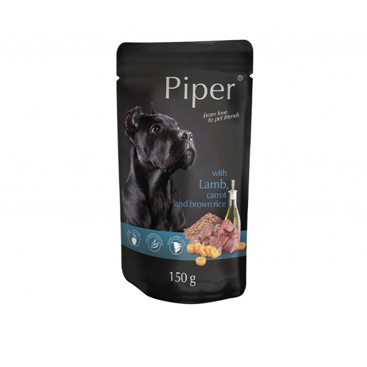 Hrana Umeda Caini cu Miel Morcovi si Orez brun 150G Plic-Piper