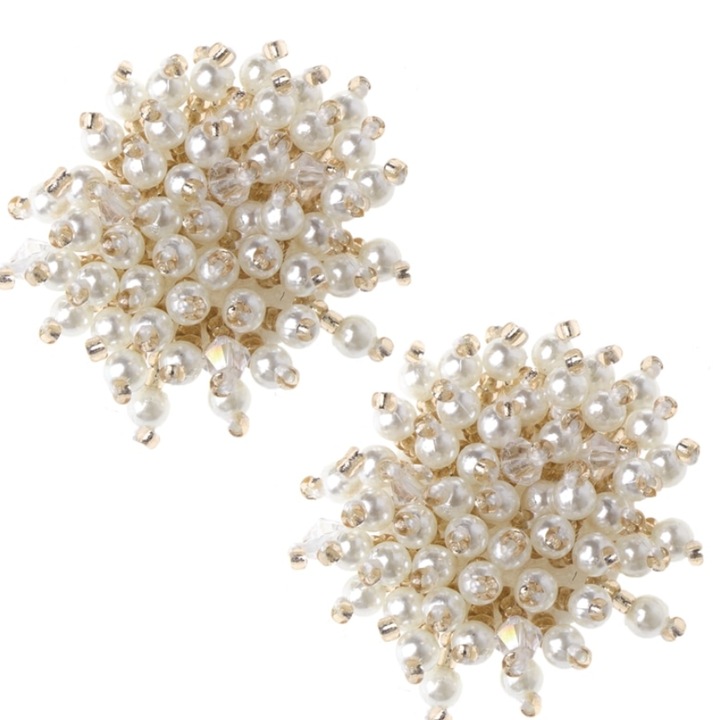 CRM dekorációs kiegészítő készlet, 3 cm, fehér-arany, 2db