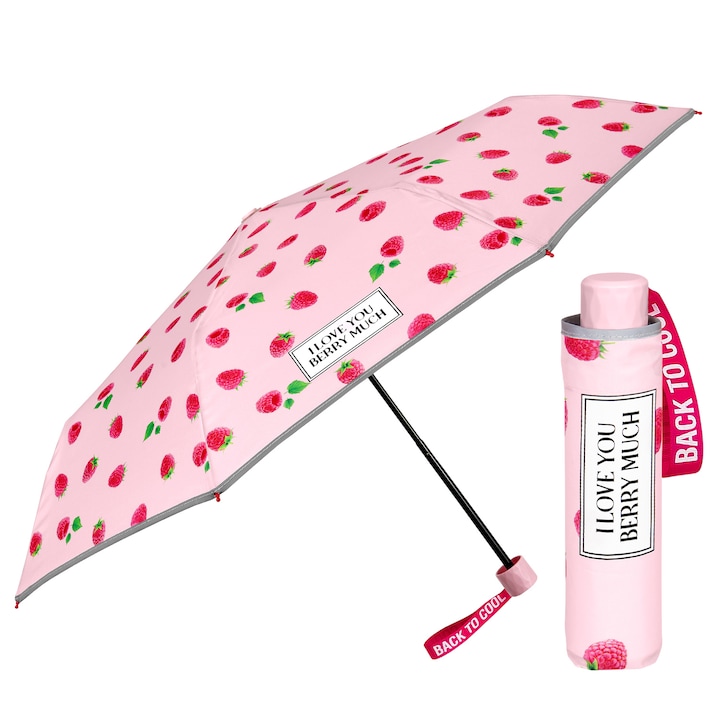 Детски сгъваем чадър Perletti CoolKids 15612, Розов